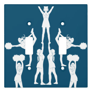 Cheerleader Pom Pom Blue School Girl Light Switch Cover