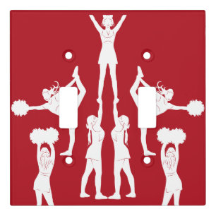 Cheerleader Pom Pom Red School Girl Light Switch Cover