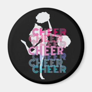 Cheerleader Pom Pom Spirit Vintage Letters Look Magnet