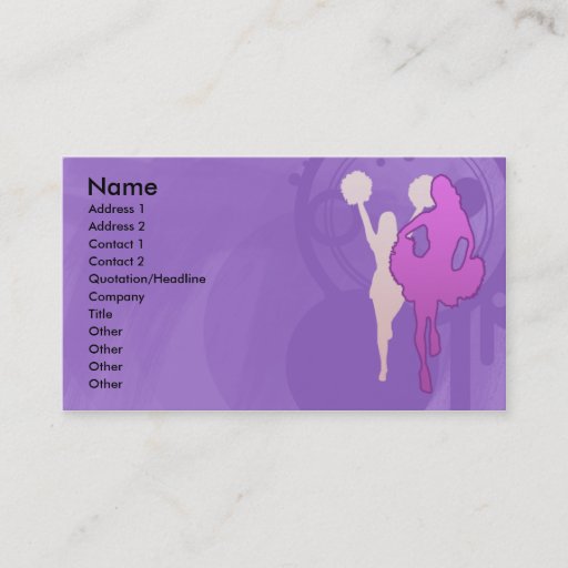 Customizable CHEERLEADER PROFILE CARDS BUSINESS CARD
