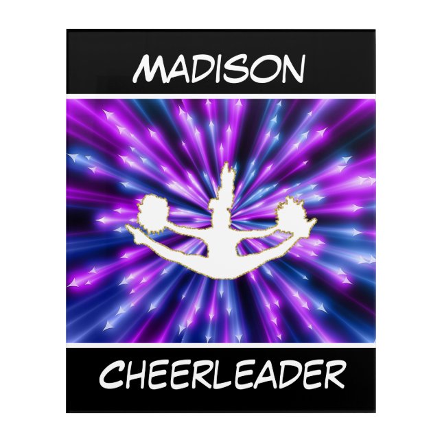 Cheerleader Purple and Blue Explosion Acrylic Print (Front)