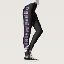 Cheerleader Black Typography Letters Leggings