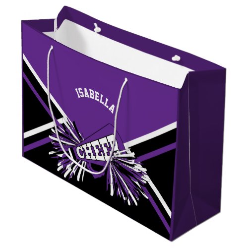 Cheerleader  _ Purple White and Black _ Large Gift Bag
