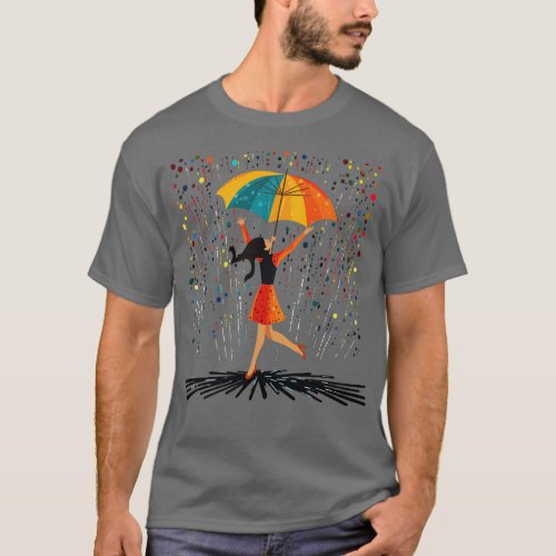 Cheerleader Rainy Day With Umbrella T_Shirt