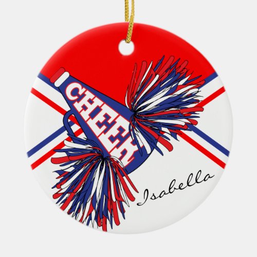 Cheerleader _ Red White and Blue Ceramic Ornament