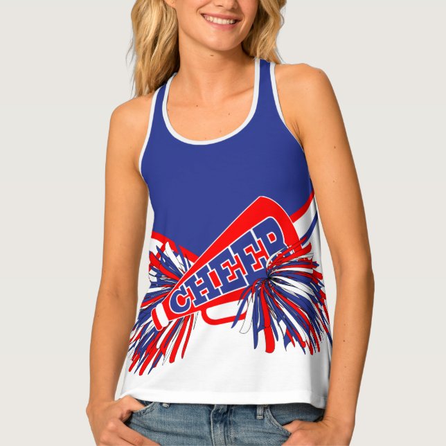 Cheerleader - Red, White & Blue Tank Top (Front)