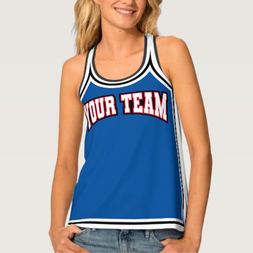 Cheerleader Royal Blue Varsity Shell Photo Logo Tank Top