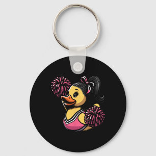 Cheerleader Rubber Duck Cheerleading Duckling Keychain