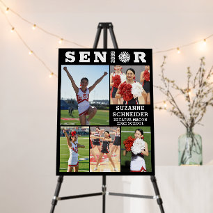 Cheerleader Senior Graduation 5 Photo Collage Foam Board
