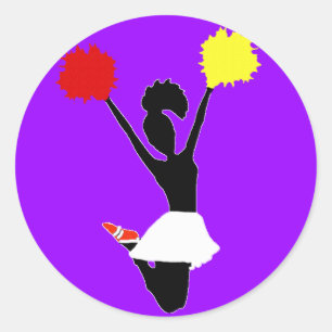Cheerleader Silhouette Classic Round Sticker