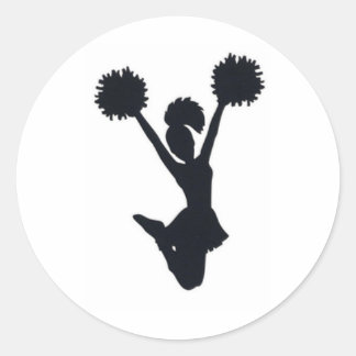 Cheerleader silhouette classic round sticker