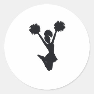 Cheerleader Silhouette Classic Round Sticker