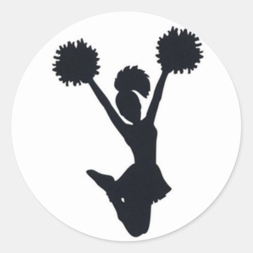 Cheerleader silhouette classic round sticker