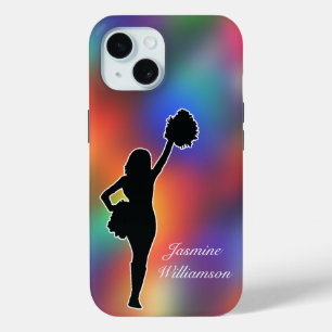 Cheerleader Silhouette Colorful personalize iPhone 15 Case