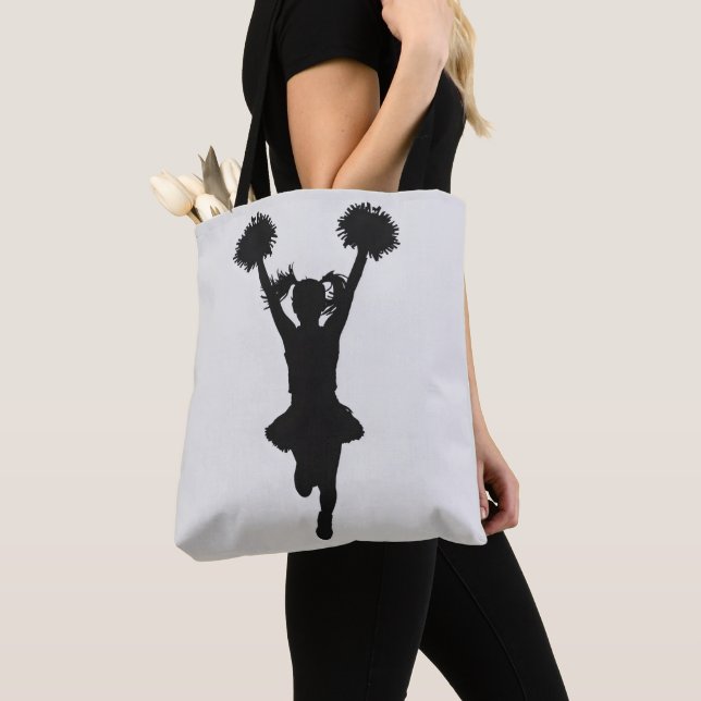 Cheerleader Silhouette Girl Tote Bag (Close Up)