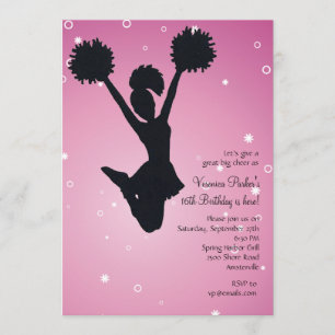 Cheerleader Silhouette Invitation