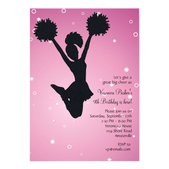 Cheerleader Silhouette Invitation