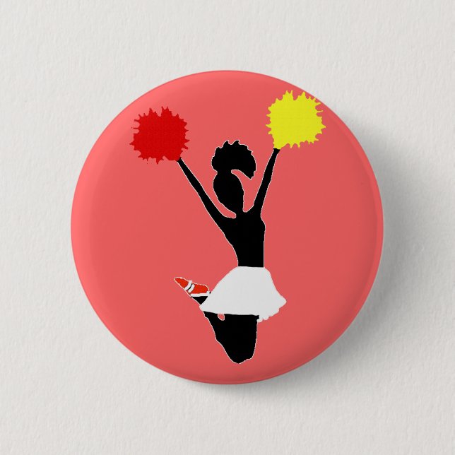 Cheerleader Silhouette Pinback Button (Front)