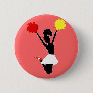 Cheerleader Silhouette Pinback Button