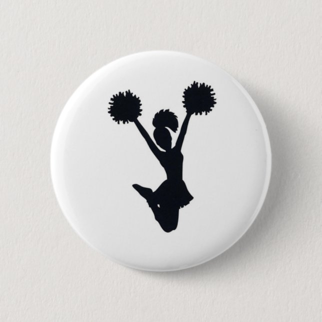 Cheerleader silhouette pinback button (Front)