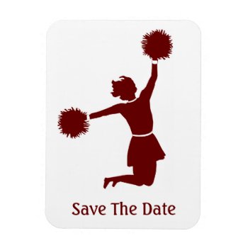 Cheerleader Silhouette Save The Date Magnet by DigitalDreambuilder at Zazzle