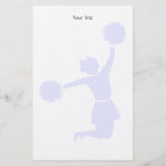 Cheerleader Silhouette With Poms On Stationery at Zazzle