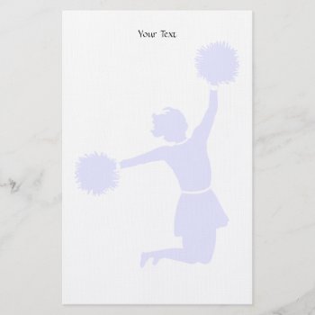 Cheerleader Silhouette With Poms On Stationery by DigitalDreambuilder at Zazzle