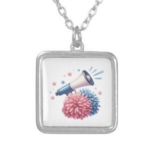 Cheerleader silver plated necklace