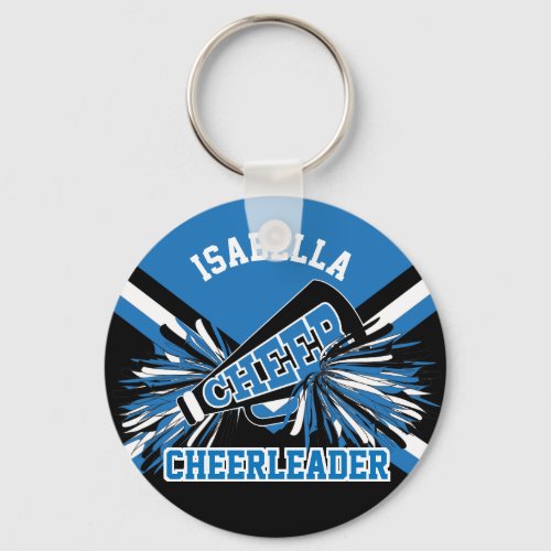 Cheerleader Spirit _ Blue Black and White Keychain