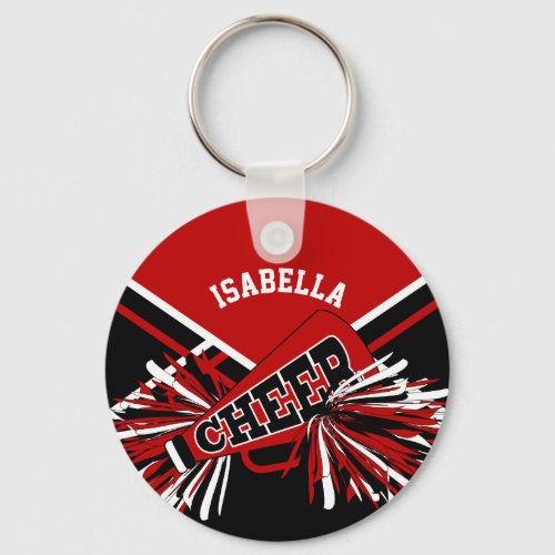 Cheerleader Spirit _ Dark Red Black and White Keychain