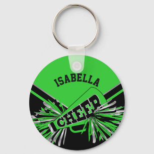 Cheerleader Spirit - Green, Silver and Black Keychain