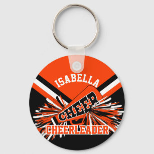 Cheerleader Spirit - Orange, Black and White Keychain