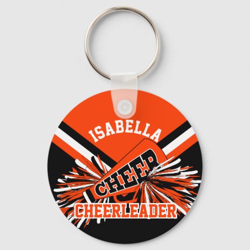 Cheerleader Spirit _ Orange Black and White Keychain