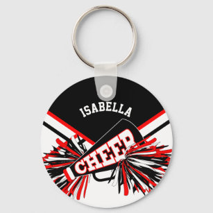 Cheerleader Spirit - Red, Black and White Keychain
