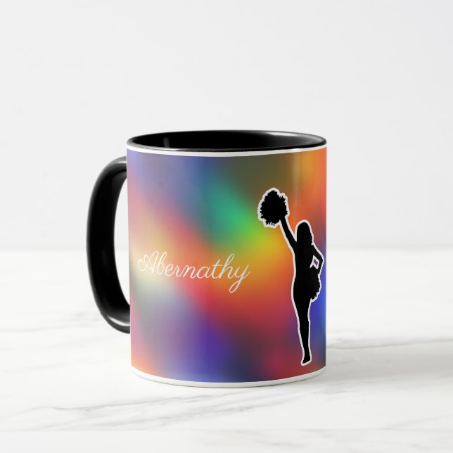 Cheerleader Sports Emphasis personalize with name Mug (Front Left)