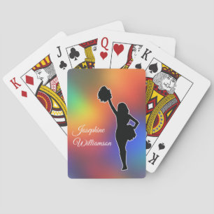 Cheerleader Sports Theme personalize with name Poker Cards