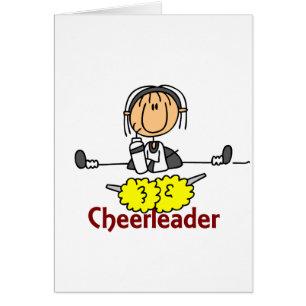 Cheerleader Stick Figure Cards