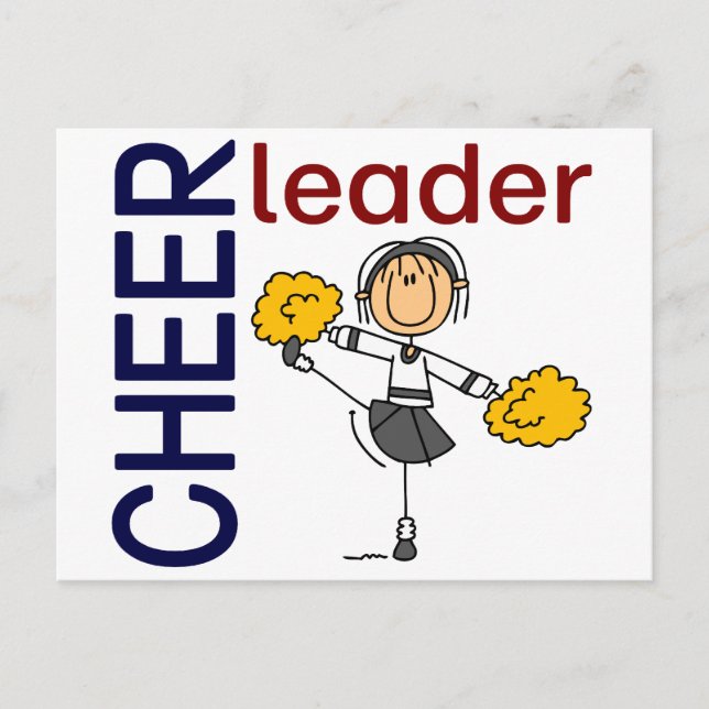 Cheerleader Stick Figure Postcard (Front)