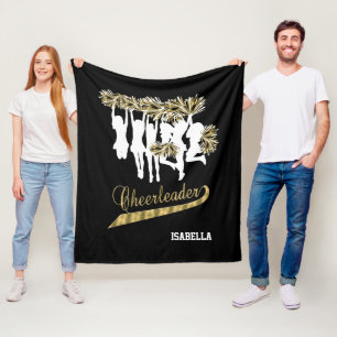 Cheerleader Team 📣 - Gold, Black and White Fleece Blanket