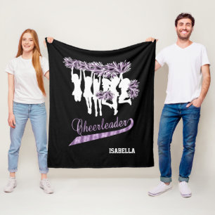 Cheerleader Team 📣 - Purple, Black and White Fleece Blanket