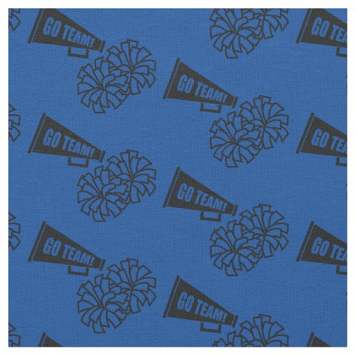 Cheerleader Team School Colors Black & Blue Fabric