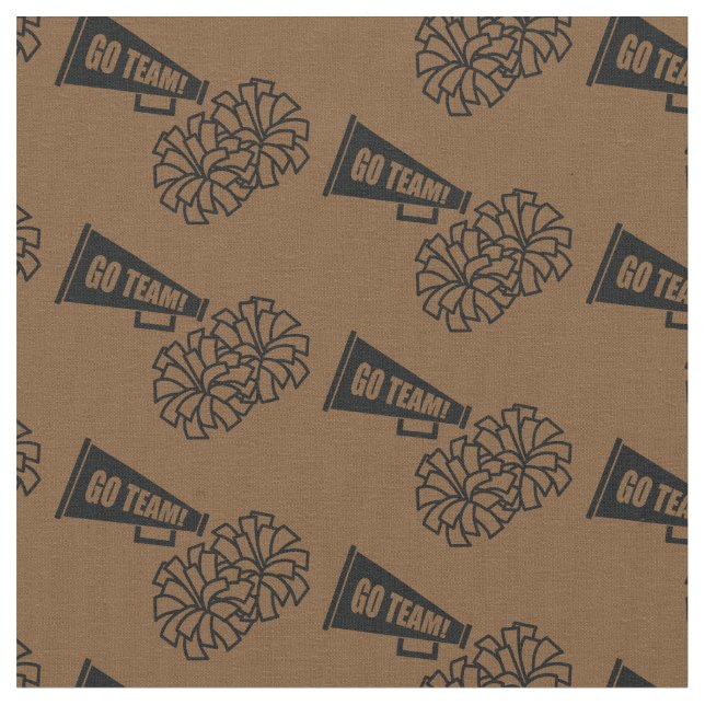 Cheerleader Team School Colors Black & Brown Fabric (Close Up)