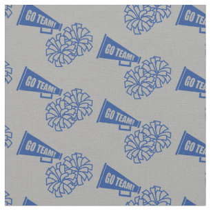 Cheerleader Team School Colors Blue & Silver Grey Fabric