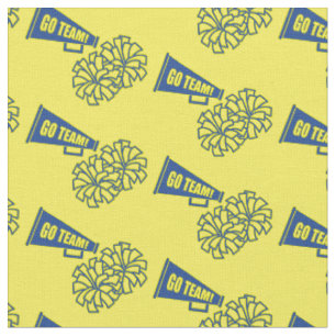 Cheerleader Team School Colors Blue & Yellow Fabric