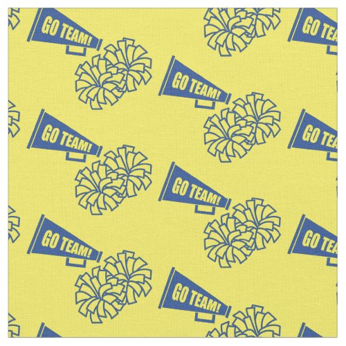 Cheerleader Team School Colors Blue  Yellow Fabric