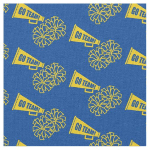 Cheerleader Team School Colors Gold & Blue Fabric