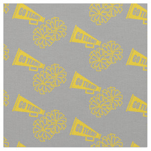 Cheerleader Team School Colors Gold & Grey Silver Fabric