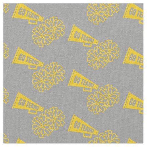 Cheerleader Team School Colors Gold & Grey Silver Fabric