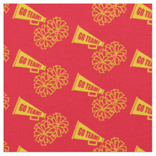 Cheerleader Team School Colors Gold & Red Fabric
