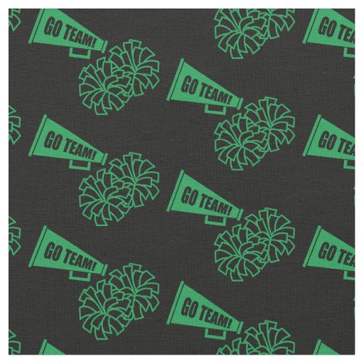 Cheerleader Team School Colors Green & Black Fabric